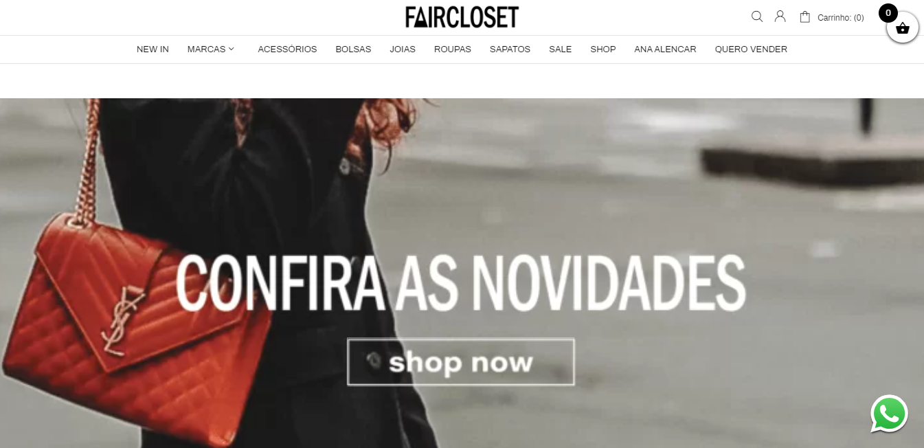 imagem do site fair closet